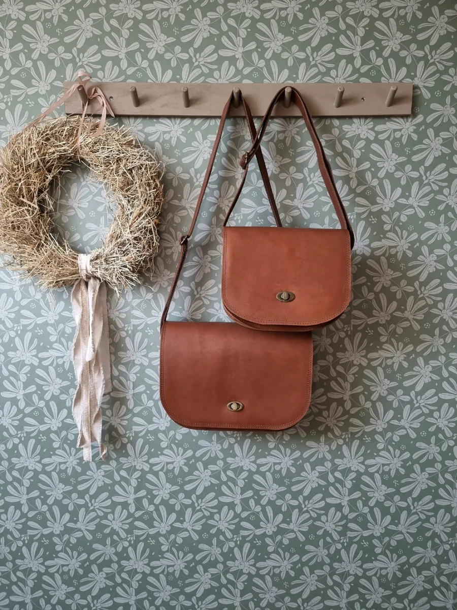 Malaga Ciemny Camel Torebka Skórzana — zdjęcie 47