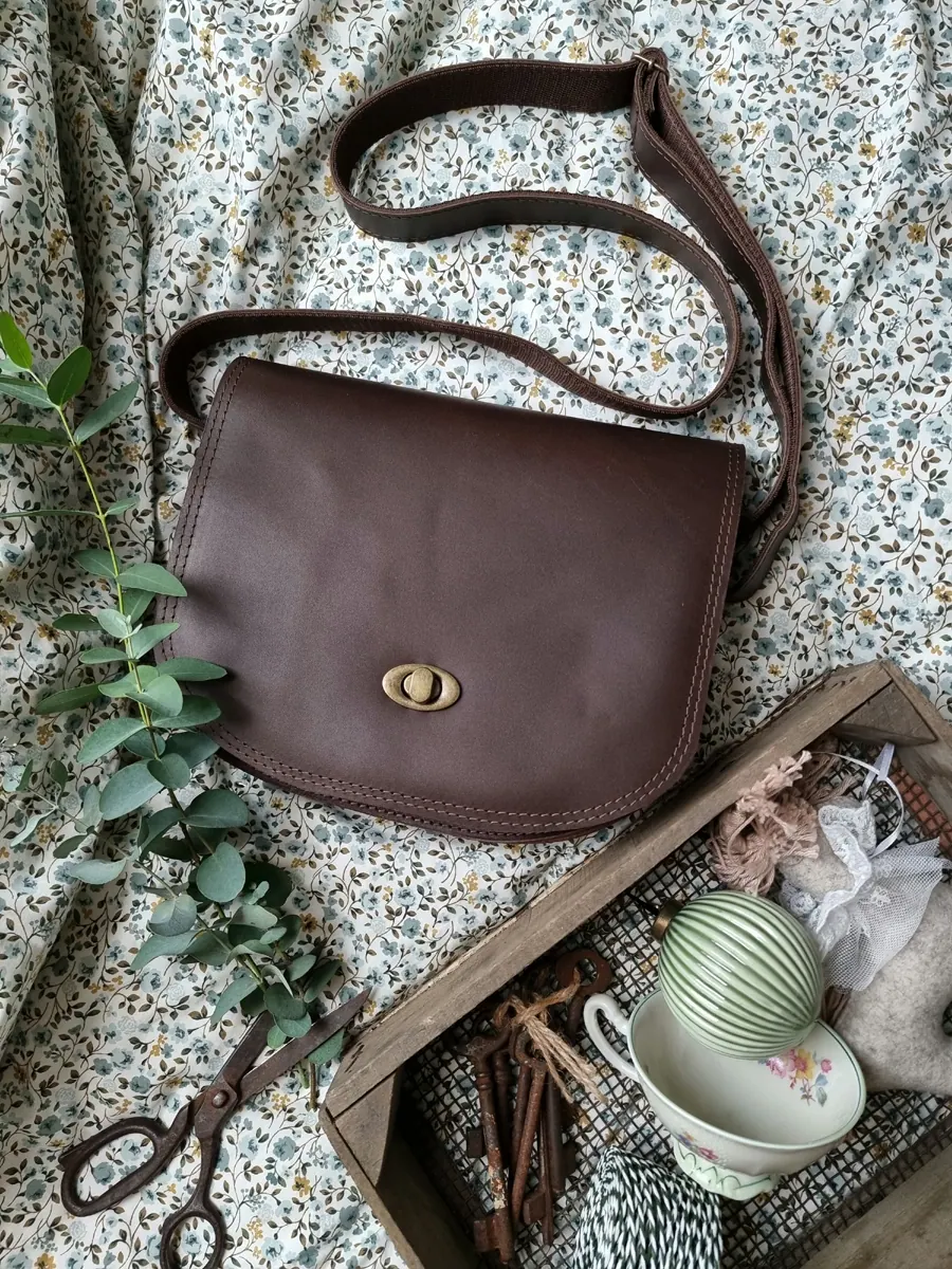Malaga Ciemny Camel Torebka Skórzana — zdjęcie 18