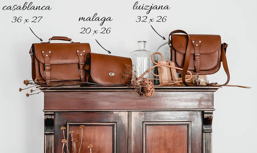 Malaga Ciemny Camel Torebka Skórzana — zdjęcie 13