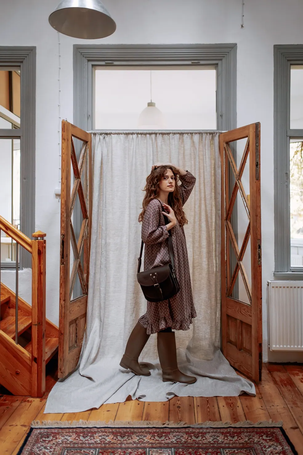 Luizjana Kasztanowa torebka damska skórzana — fotografia z galerii modelu